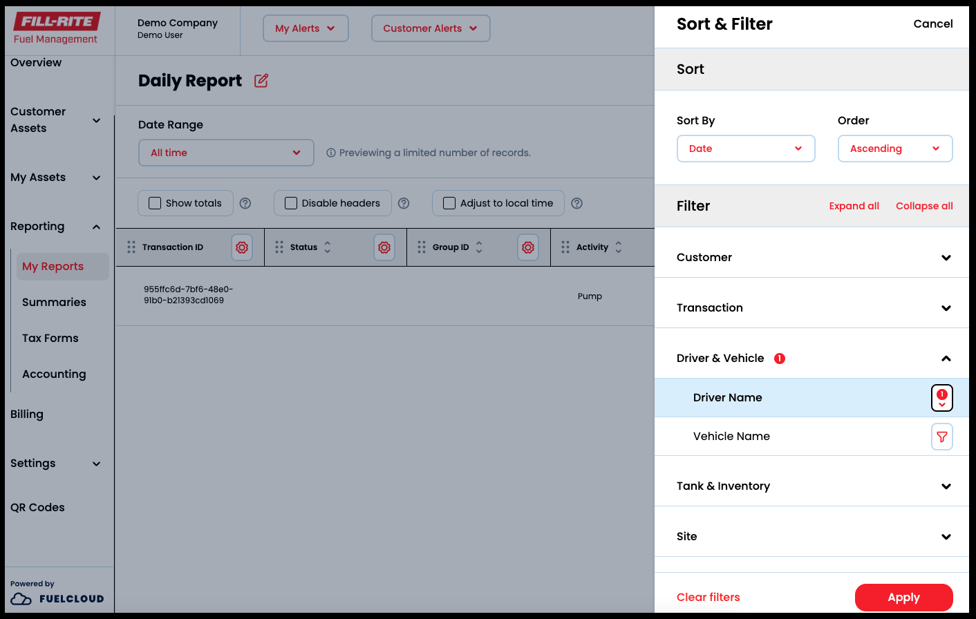 Step 3: Choose filters to customize your report.