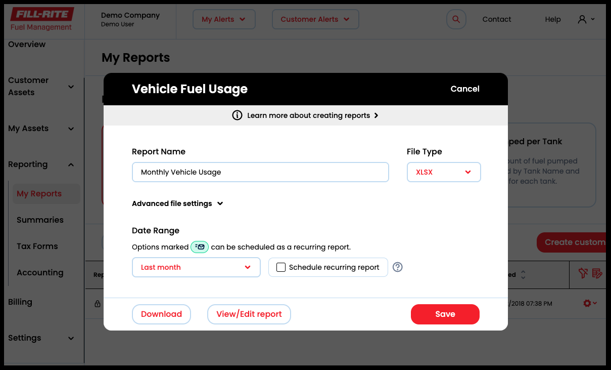 Step 2: Fill in the Report Name and select the Date Range.