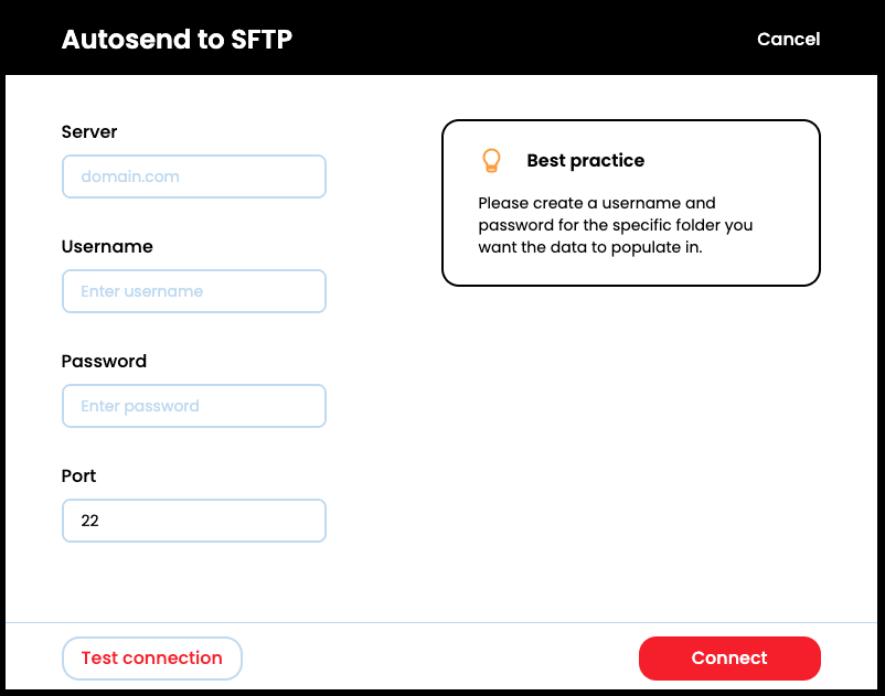 Upload recurring reports to and autosend to SFTP account.